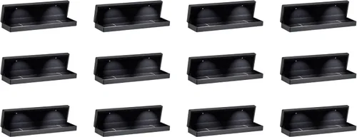 Miniatura 8 de Allure - Caja de anillo delgada con luz LED, elegante caja cuadrada de anillo de diamante plano, pequeña, con interior de terciopelo negro, caja