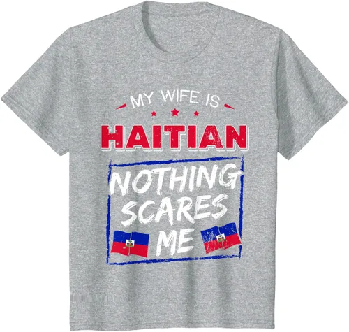 Miniatura 36 de My Wife Is Haitian Republic of Haiti Heritage Roots - Camiseta con bandera, Negro, S