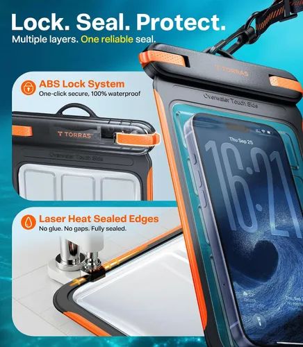 Miniatura 5 de TORRAS IPX8 - Funda impermeable para teléfono flotante, pantalla subacuática táctil, a prueba de agua con cordón para iPhone 17 Pro Max 16 S26, 1