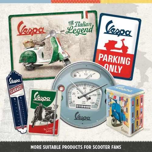 Miniatura 4 de Nostalgic-Art Cartel de hojalata retro, 5.9" x 7.9", Vespa – Desde 1946 – Idea de regalo para los fanáticos de los scooters, Producto de licencia