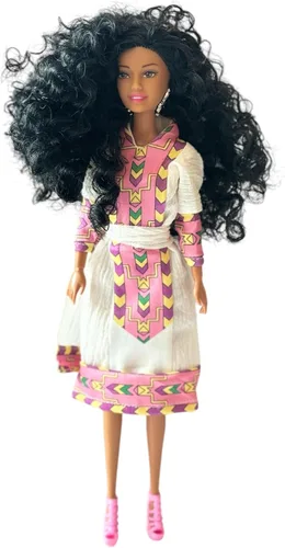 Muñecas Liyu Habesha (Maya en vestido rosa Habesha)