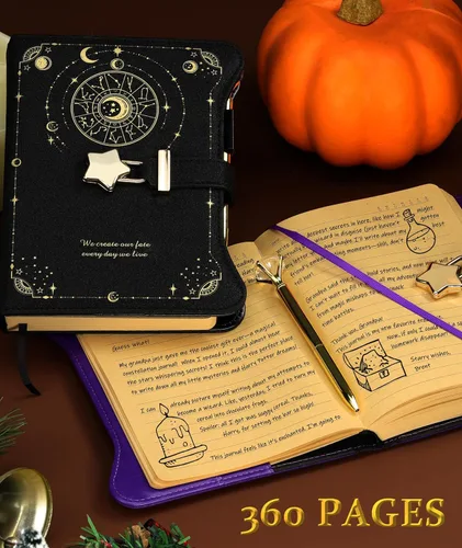 Miniatura 5 de Hoci Poci Diario con Cerradura y Llaves para Niñas Ideas de Regalo, Diario de 360 Páginas de Papel Kraft para Mujeres, Cuaderno Rellenable B6