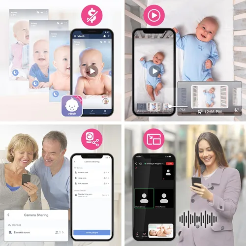 Miniatura 2 de VTech Smart WiFi Baby Monitor - Ve a tu bebé en casa o desde cualquier lugar, cámara 2K, pantalla de 5.5 pulgadas, zoom 24X, gran angular, visión
