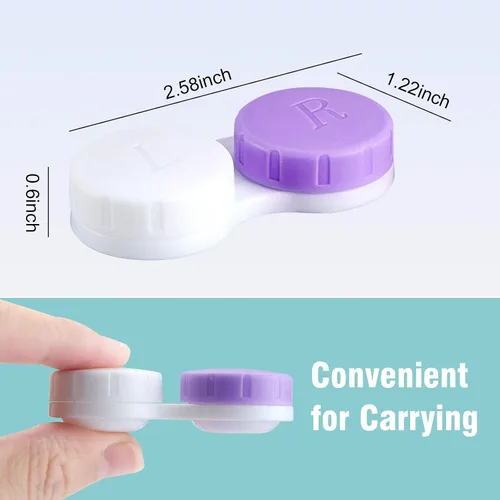 Miniatura 3 de 12 fundas para lentes de contacto, caja para lentes de contacto, contenedor de soporte para ojos izquierdos/derechos, kit de almacenamiento
