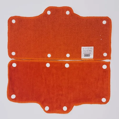 Miniatura 4 de Banda de sudor naranja para casco de terciopelo lavable de algodón de rizo NAEE a presión (3 piezas)