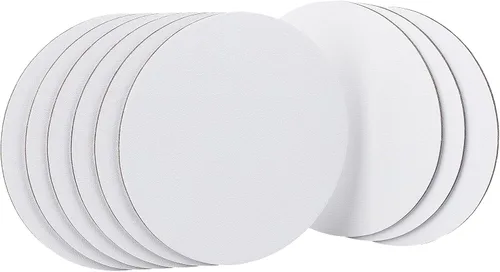 NBEADS 12 paneles redondos de lienzo de pintura, 5.9 x 5.9 pulgadas, tableros de dibujo de lienzo en blanco para pintura al óleo y acrílica,