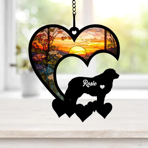 Miniatura 34 de NAZENTI Atrapasoles personalizado de sabueso afgano, adorno conmemorativo personalizado para la pérdida de mascotas, regalo de condolencia