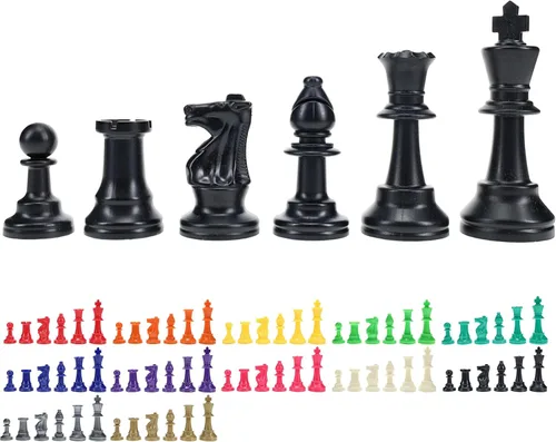 Miniatura 17 de WE Games - Piezas de ajedrez Staunton de plástico brillante en color con rey de 3.75 pulgadas - Juego de ajedrez de mitad de piezas solamente