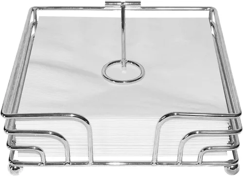 Miniatura 3 de Blue Donuts Wire Collection Servilletero, servilleteros para mesas, servilleteros de mesa de comedor para cocina, servilletero plano, cromado Cromo
