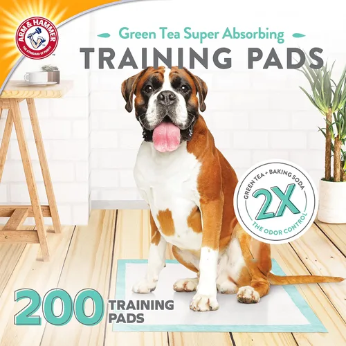 Miniatura 2 de Arm & Hammer Green Tea - Almohadillas de entrenamiento para mascotas, 200 unidades, súper absorbentes con té verde y bicarbonato de sodio, control