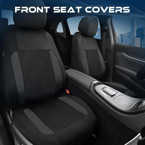 Miniatura 2 de CAR-GRAND Fundas de asiento impermeables con relieve 3D para automóvil, juego completo de fundas de asiento de automóvil de neopreno EVA, universal