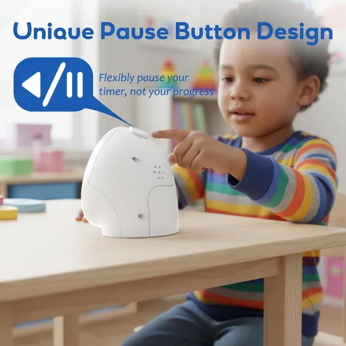 Miniatura 4 de BellMan Temporizador visual con botón de pausa, temporizador de arco iris de cuenta regresiva de 60 minutos para niños y adultos con funcionamiento