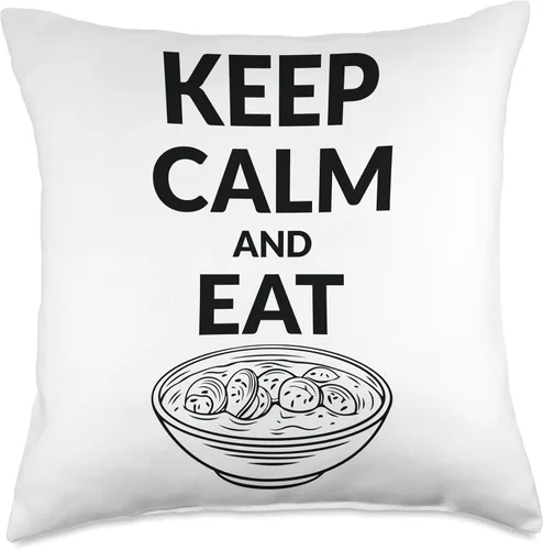 Miniatura 4 de Funny Clam Chowder Gift for Clam Chowder Lover Keep Calm and Eat - Almohada de almeja, 16 x 16 pulgadas, multicolor