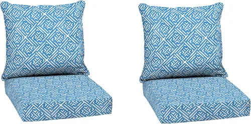 Miniatura 120 de Arden Outdoor Deep Seat Cushion Set, 24 x 24 pulgadas, Cojín para patio resistente al clima, a la lluvia y a la decoloración para silla, sofá y sofá