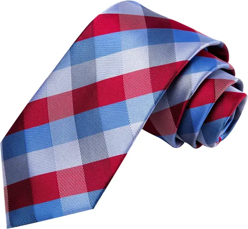 Miniatura 263 de Hi-Tie Corbata clásica de cachemira para hombre con pañuelo y gemelos a cuadros