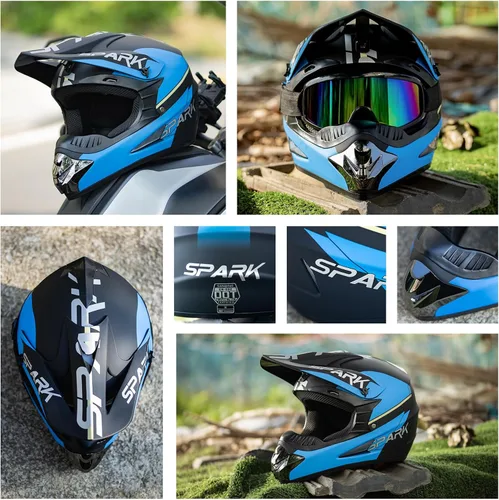 Miniatura 2 de Casco de motocross juvenil para niños, aprobado por el DOT, equipo de seguridad de cara completa para bicicleta de montaña, ATV, motocross