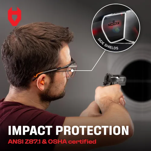 Miniatura 5 de NoCry - Gafas de seguridad que se ajustan a tus gafas graduadas. Lentes envolventes antirayaduras transparentes, protección UV400, certificación