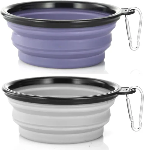 Miniatura 21 de Tazón para Perros Cuencos Plegables para Mascotas, Paquete de 2 Cuencos Plegables de Agua para Perros para Gatos y Perros, Plato Portátil de Verde +