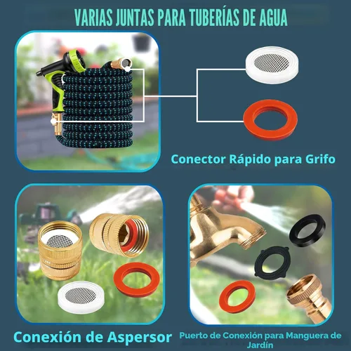 Miniatura 7 de KEZE Kit surtido de 233 piezas de arandelas de plomería y grifería para reparación de grifos de jardín exteriores, llaves de manguera, divisores