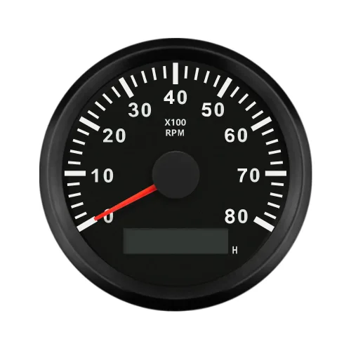 Miniatura 9 de ELING Tacómetro universal con medidor de horas 7000RPM 3 3/8" 12V 24V con retroiluminación Negro y acero inoxidable.