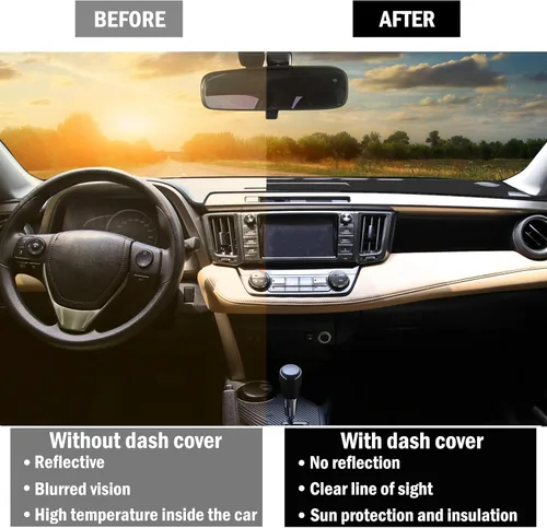 Miniatura 4 de para Toyota Rav4 2013 2014 2015 2016 2017 2018 Funda para Salpicadero, Funda para Consola Central, Alfombrilla para Tablero, Alfombra Protectora