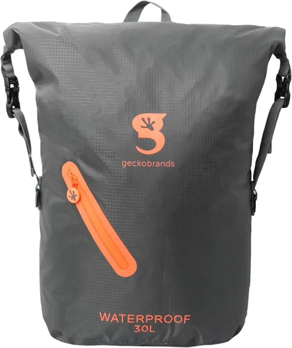 Miniatura 10 de geckobrands Mochila impermeable ligera de 30 L - Bolsa ligera impermeable para exteriores, senderismo, viajes, actividades acuáticas ligeras Verde