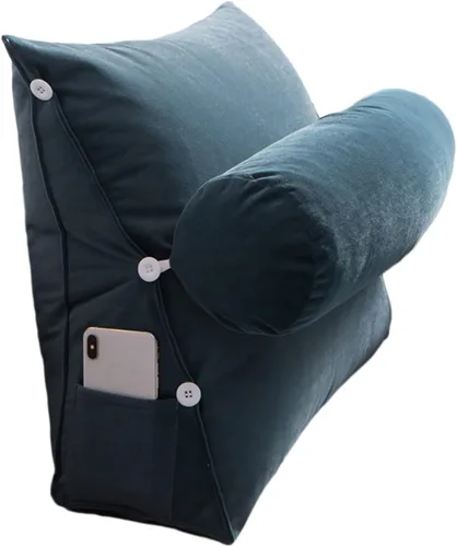 Miniatura 10 de Cojín triangular de cuña, almohada triangular de lectura, almohada de cuña trasera con almohada ajustable para el cuello, cojín de apoyo perfecto