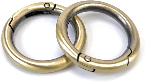 Miniatura 8 de 10 piezas de clips de mosquetón redondos con resorte, anillos en O, cierres de gatillo, hebillas de presión para llavero, costura, fabricación