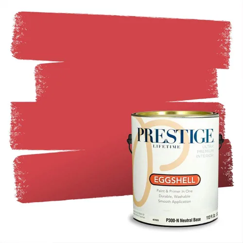 Miniatura 265 de Prestige Paints Pintura exterior e imprimación en uno, 1 galón, plano, coincidencia comparable de Valspar* Amber Rose*