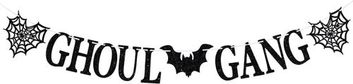 Cartel de Ghoul Gang, accesorios para fotos de fiesta de noche de Halloween, temática de fantasmas de terror, suministros de decoración de fiesta de