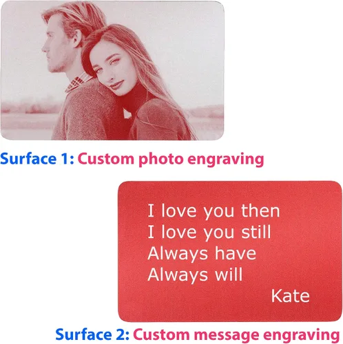 Miniatura 2 de Queenberry Tarjeta personalizada con foto yo texto grabado cartera Love Insert Card