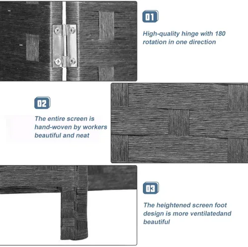 Miniatura 4 de Divisores de habitación y pantallas de privacidad plegables, 4 paneles de 6 pies, divisor de separación de habitación portátil plegable de 6 pies
