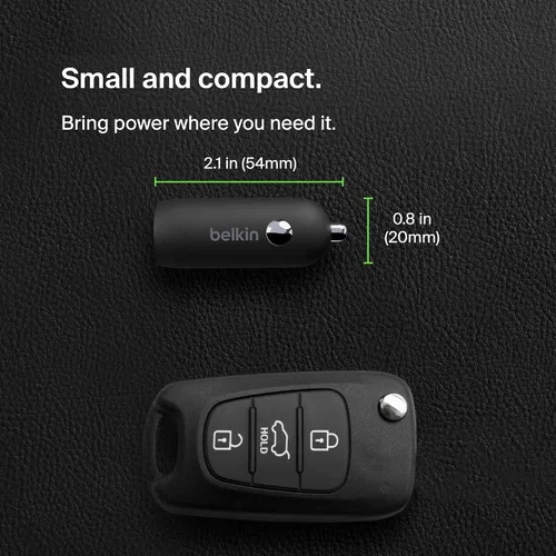 Miniatura 5 de Belkin Boost↑Charge™ Cargador compacto de coche rápido de 30 W con puerto de entrega de energía USB-C para iPhone 16, 16 Pro, 15, 15 Pro, Galaxy