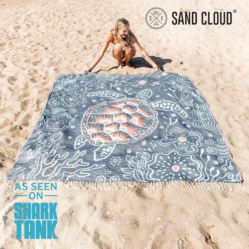 Miniatura 2 de Sand Cloud Toalla de Playa Turca Extra Grande - Sin Arena - 100% Hilo de Algodón Turco Orgánico - Toalla de Secado Rápido para Playa, Picnic, Manta