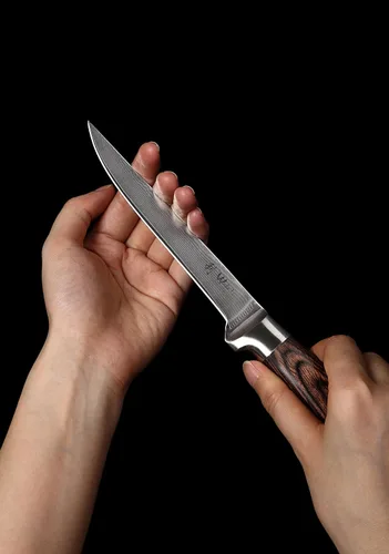 Miniatura 10 de Wakoli EDIB - Cuchillo deshuesador de damasco, hoja de precisión de 5.7 pulgadas, cuchillo de cocina profesional con núcleo VG10, mango ergonómico