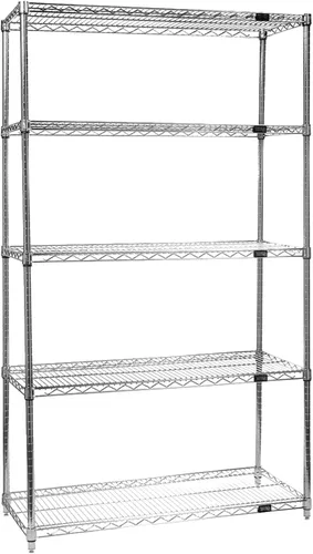 Miniatura 65 de Quantum Storage Systems kit para principiantes para unidad de librero de 4 niveles, de 54 pulgadas de alto, en alambre, con acabado en cromado