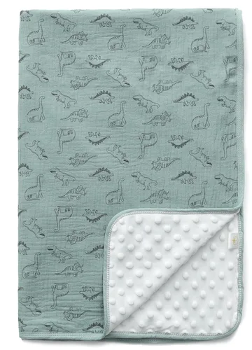 Miniatura 6 de Sea Zaela Manta de bebé unisex para niños y niñas, manta minky con muselina de algodón frontal punteado forro polar de doble capa patrón margarita