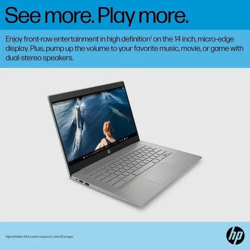Miniatura 5 de Laptop HP Chromebook 14 (14" antirreflejos, Intel 4-Core Celeron N4120, 4GB RAM, 128GB de almacenamiento (64GB+64GB SD)) para el hogar