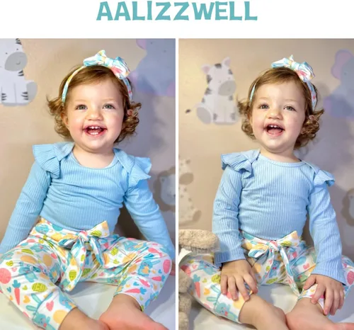 Miniatura 71 de Aalizzwell Conjunto de mameluco acanalado para bebé recién nacido prematuro para otoño e invierno