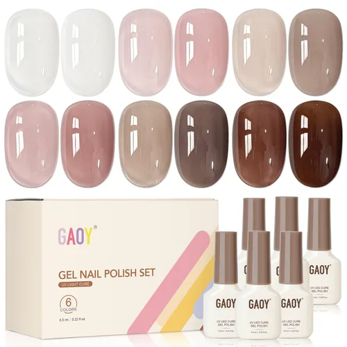 Miniatura 7 de GAOY Berry Collection - Esmalte de uñas en gel, color rosa intenso, borgoña, rojo, cereza y magenta, kit de esmalte de uñas para manicura de salón