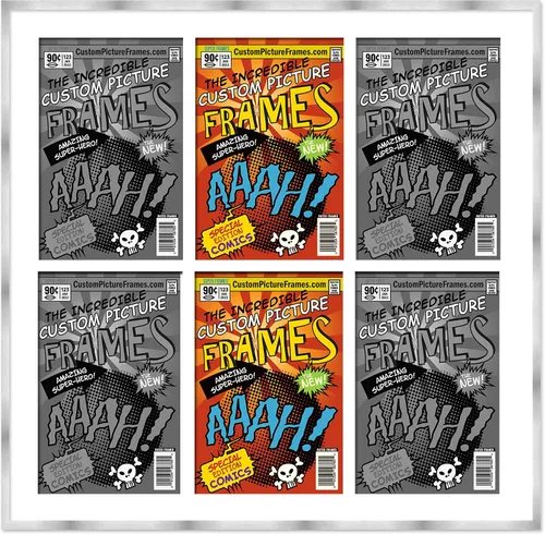 Miniatura 123 de Marco de cómic negro con alfombrilla negra para cómics de la Edad Dorada