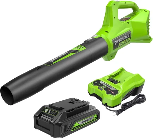 Miniatura 13 de Greenworks Soplador de Taller Inalámbrico de 24V (90 MPH / 180 CFM / 200+ Herramientas Compatibles), Batería de 2.0Ah y Cargador Incluidos