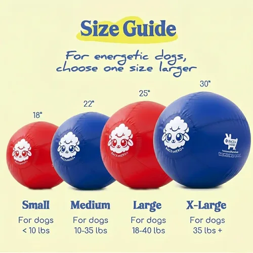 Miniatura 5 de Race&Herd Pelota de pastoreo XXL original de 25 pulgadas para perros grandes, juguetes de pastoreo, pelota duradera para perros grandes al aire