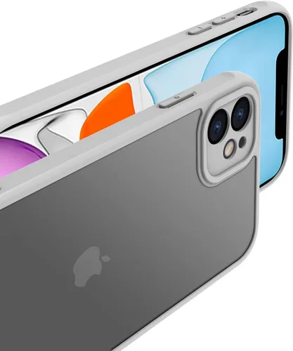 Miniatura 7 de PinLiSheng Funda mate para iPhone 11, funda protectora dura y delgada con protección a prueba de golpes, funda trasera translúcida y mate para Gris