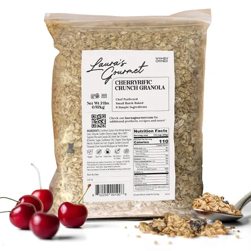 Miniatura 5 de Laura's Gourmet Granola AppleLicious Crunch, 12 oz - 3 packs, Gluten-Free Oats, Vegan, Dairy & Soy Free Snack, Organic Agave, Cinnamon Diced Apples