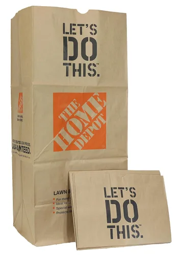 Home Depot bolsas para basura y desechos de jardín, papel marrón grueso, 30 galones, para hogar y jardín (15 unidades)