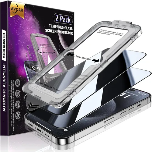 Miniatura 23 de Paquete de 2 protectores de pantalla de privacidad para iPhone 13 Pro Max /14 Plus [kit de alineación automática] vidrio templado, protección