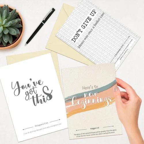 Miniatura 2 de Kulture Games Tarjetas de felicitación cristianas (paquete de 10) – Tarjetas de aliento, inspiradoras y motivacionales con sobres y calcomanías