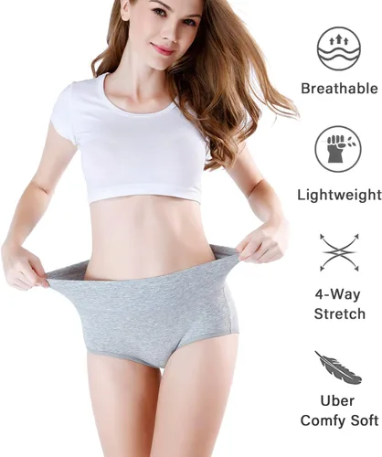 Miniatura 2 de wirarpa - Pantaletas, ropa interior, modal, de bambú, ultra suave, cintura alta, para mujer, multipack.