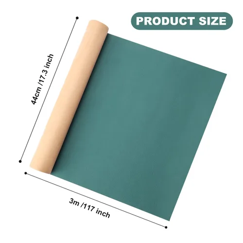 Miniatura 2 de Parche de reparación de cuero verde de 17.3 x 117 pulgadas, kit de reparación de cuero autoadhesivo para sofá, asiento de automóvil, muebles, silla